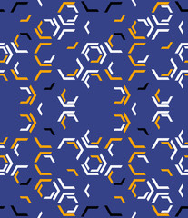Abstract seamless pattern of hexagons. Modern technologies.