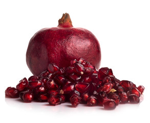 pomegranate fruits on a white background