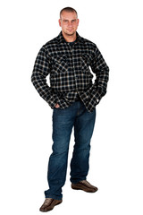 Naklejka premium Portrait of a young blue collar worker
