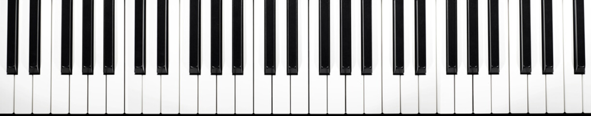 musical keyboard isolated, top view (more than four octaves) - Powered by Adobe