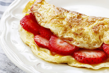 Strawberry omelette dish