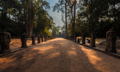 The path leading up to the Preah Khan temple, in the Angkor Thom complex, Siem Reap, Cambodia