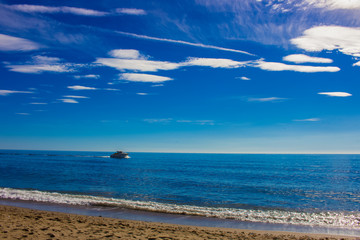 Beach. The best views of the beach in Marbella. Malaga province, Costa del Sol, Andalusia, Spain. Picture taken – 14 december 2017.