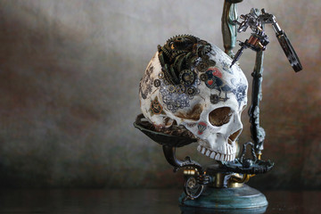 Steampunk teschio tatoo