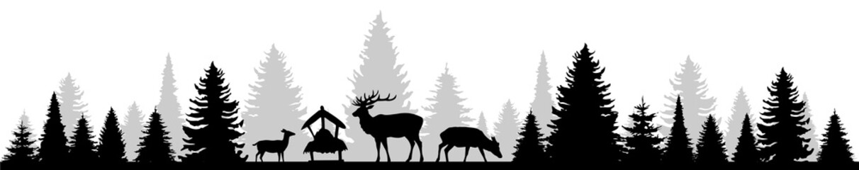 Wald und Rehe