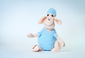 funny soft toy sheep.isolated on white