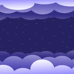 Paper starry sky in the clouds.