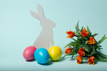 Easter eggs in different colors