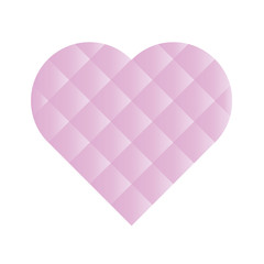 Heart mosaic of square tiles with pink gradients. Love symbol. Vector illustration.