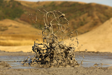 Beautiful eruption of mud volcanoes