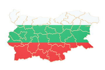 Map of Bulgaria, 3D rendering