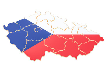 Map of Czech Republic, 3D rendering