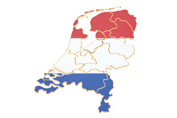 Map of Netherlands, 3D rendering