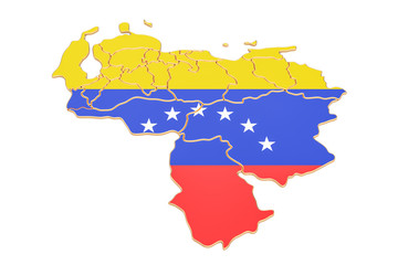 Map of Venezuela, 3D rendering