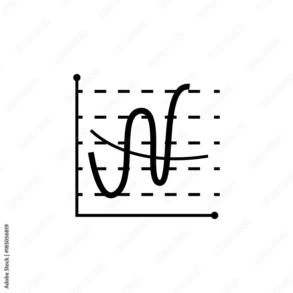 Poster line graph type chart icon. trend diagram element icon. business analytics concept design icon. sign