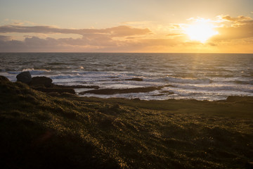 Fototapeta premium sunset at the sea in Wexford, Ireland
