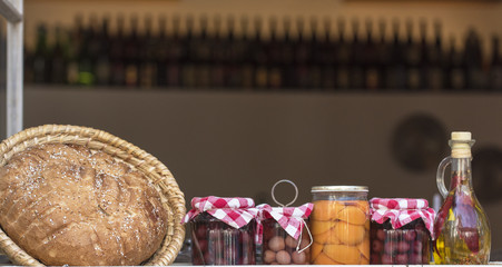 Bread and marmalade in the window