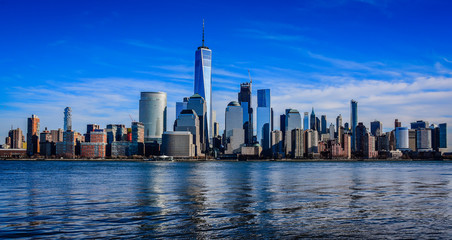 New York City Manhatten Skyline viewed from Jersey City NJ