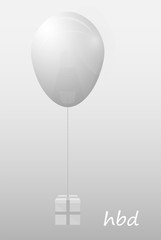 white minimalist birthday card happy birthday ball and gift