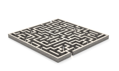 labyrinth isolated on white background. 3d, illustration