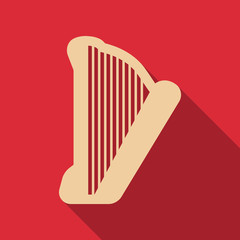 Greece lyre music theme icon vector illustration