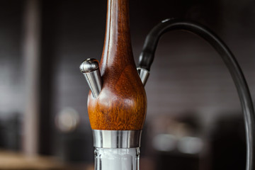 Stylish hookah made of glass and wood