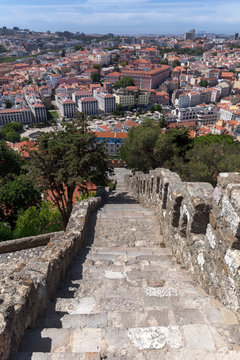City of Lisbon, Portugal, seen from Sao Jorge Castle .
