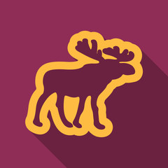 Deer outline silhouette. Vector illustration.