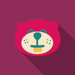 cartoon white bear. Smile and show his tongue