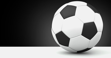 white black soccer football ball 3d rendering