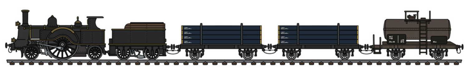 Plakat Vintage steam freight train