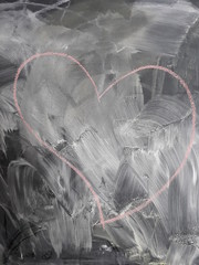 heart drawn on the blackboard