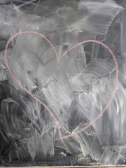 heart drawn on the blackboard