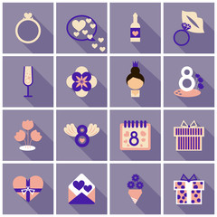 Fototapeta premium vector illustration set of badges labels on the topic 8 March International Women's Day