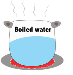 boiled water pot illustration