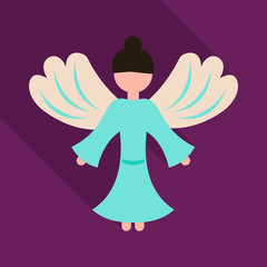 Vector illustration cartoon mother with present. Isolated white background. Flat design. The woman with flowers. 8 march