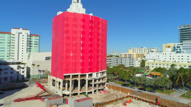 Aerial video olf Faena Condominium MIami Beach soon to be remodeled