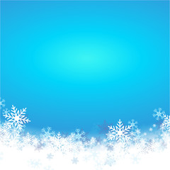 Fototapeta na wymiar Vector illustration of Christmas background with blue and white snowflakes