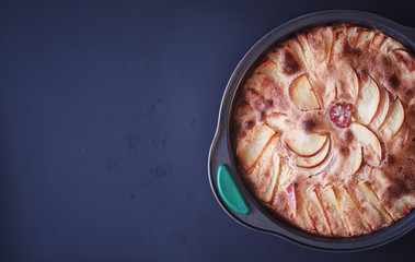 Preparation of apple pie at home. Homemade pastries with apples 