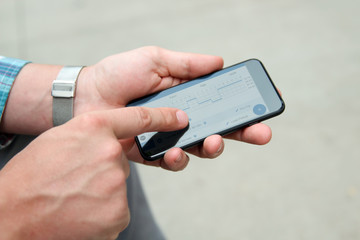driver writing electronic  log books using mobile phone