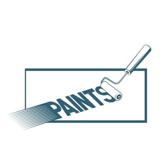 illustration consisting of an image of a paint roller in the form of a symbol or logo