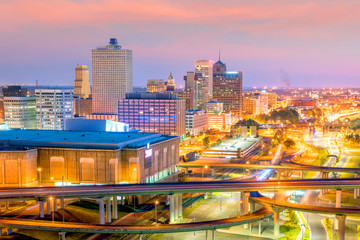 Fototapeta premium Aerial view of downtown Memphis