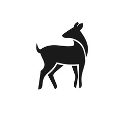 Animal Wild deer logo sign, Hand drawn design for nature park emblem. Decorative monochrome vector illustration of elk, best simple deer logo vector