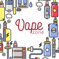 Vape products promotional poster with modern devices