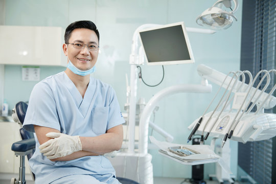 A middle-aged dentist