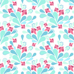 Seamless floral abstract folk pattern