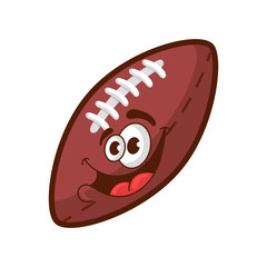 cartoon ball for the game of American football. character design, vector illustration