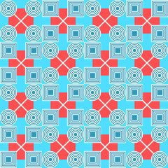 abstract seamless pattern circles, squares, vector illustration