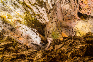 The Green Cave (Cueva de Los Verdes) is the main attraction on the island of Lanzarote. Canary Islands. Spain