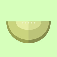 Simple Flat Melon Slice Vector Illustration
